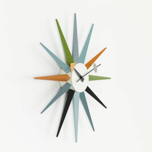 Horloge Sunburst Clock / By George Nelson, 1948-1960 / Ø 47 cm - Vitra - Multicolore - Bois massif peint, Métal