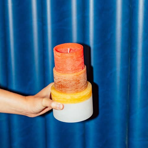 Kerze Candl Stack 05 wachs gelb / 4 stapelbare Module - Verbrennung 130 Stunden - STAN EDITIONS - Gelb - Paraffin