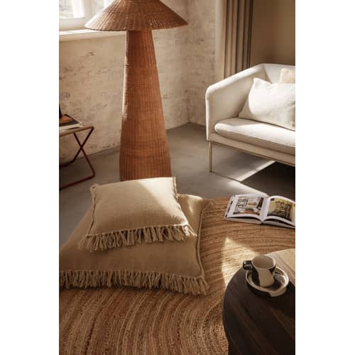 Lampadaire Dou fibre végétale beige bois naturel / Rotin tressé main - Ø 71 x H 131 cm - Ferm Living - Naturel - Rotin