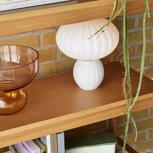 Lampe de table Kumu verre blanc - HÜBSCH - Blanc - Verre soufflé bouche