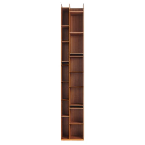 Libreria Random 2C legno naturale / L 36 x H 217 cm - MDF Italia - Noce - MDF impiallacciato noce canaletto