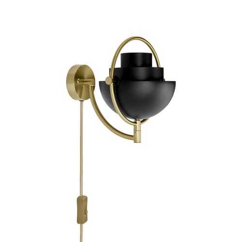Wandleuchte mit Stromkabel Multi-Lite metall schwarz / Modular & drehbar - Louis Weisdorf, 1975 - Gubi - Schwarz mattiert - Metall
