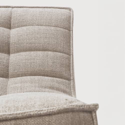 N701 Upholstered armchair textile beige / UK version - Ethnicraft - Beige (UK residential fire retardant) - Fabric, High-density PU foam, Wood
