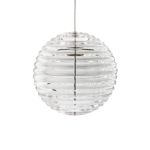 Press Medium Sphere Pendant glass transparent / LED - Ø 30 cm - Tom Dixon - Sphere / Transparent - Pressed glass