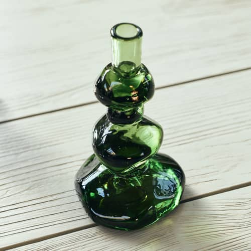Portacandela  vetro verde Medio di Nienke Sikkem / H 23 cm - HK LIVING - Smeraldo - Vetro