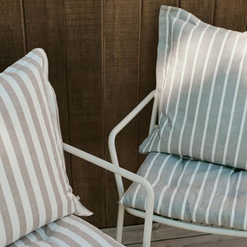 Sitzkissen Marta textil grün / 44 x 42 cm - BROSTE COPENHAGEN - Grün Agavengrün - Baumwolle