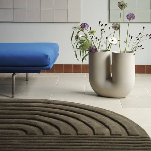 Tapis Relevo marron / 200 x 300 cm - Tufté main - Muuto - Taupe - Laine de Nouvelle-Zélande