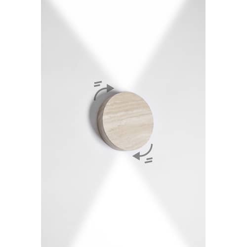Lane LED Wall light metal beige / Ø 16.5 cm - Metal - ENOstudio - Beige travertine effect - Steel