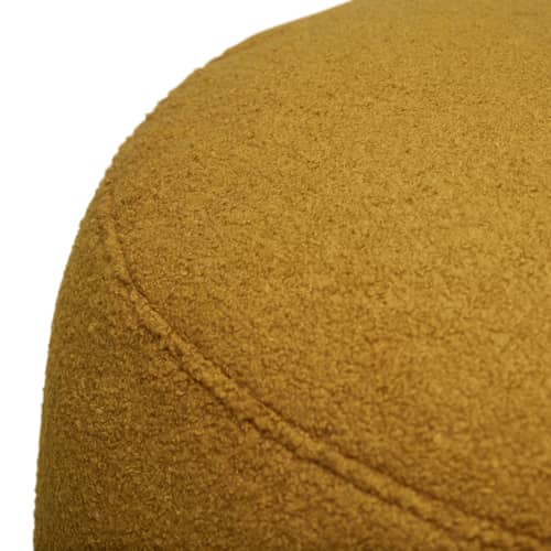 Sitzkissen Point Large Sherpa textil gelb / Ø 70 cm - Stoff Sherpa (Webpelz) - Fatboy - Cidre-gelb (Plüschstoff Sherpa) - Sherpa-Fleece-Stoff
