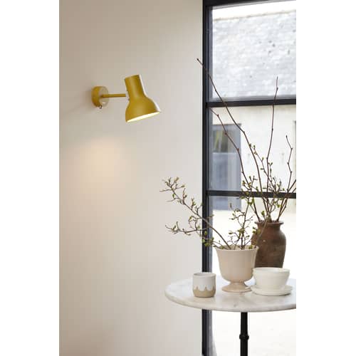 Applique Type 75 Mini métal jaune / Branchement mural - Orientable / By Margaret Howell, réédition 1930\' - Anglepoise - Jaune Ocre - Aluminium