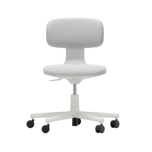 Rookie Armchair on casters textile grey / H 39 to 51 cm - Vitra - Light grey (Plano fabric) / Grey Structure - Fabric, Polyamide, Polypropylene, Polyurethane foam