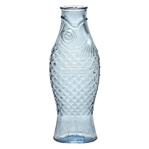 Carafe Fish & Fish verre bleu / 85 cl - Serax - Carafe / Bleu clair - Verre pressé