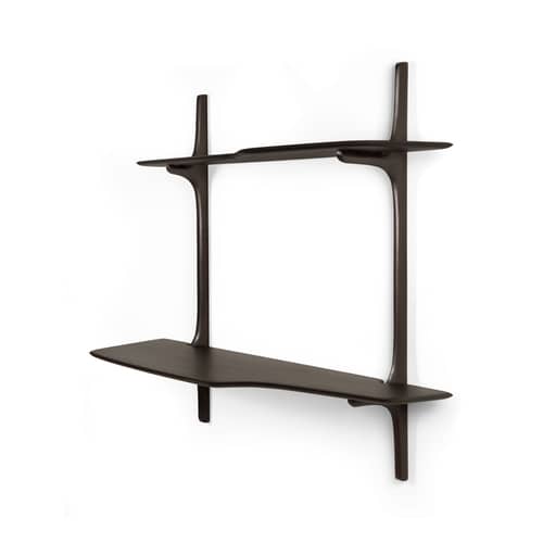 Bureau mural PI bois marron / L 140 x Prof. 48 cm - Ethnicraft - Acajou brun foncé - Acajou massif teinté