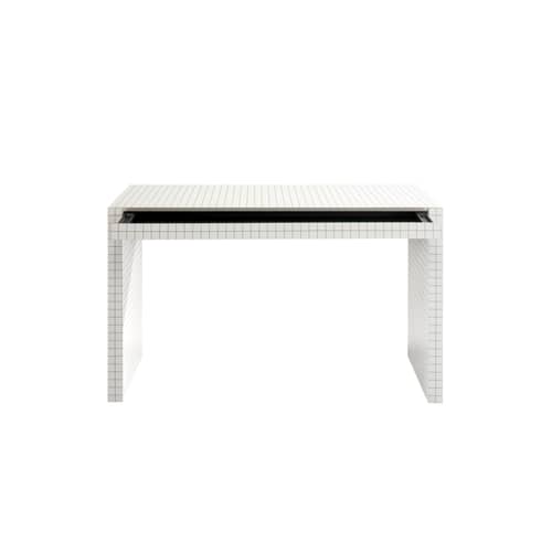 Quaderna 2750 Desk plastic material white / 132 x 54 x H 75 cm - Superstudio, 1972 - Zanotta - White / Black check pattern - Alveolar board, Mdf plastic