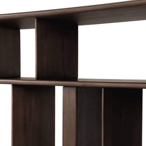 Etagère basse Block bois marron / L 210 x H 70 cm - Ethnicraft - Acajou espresso - Acajou massif teinté