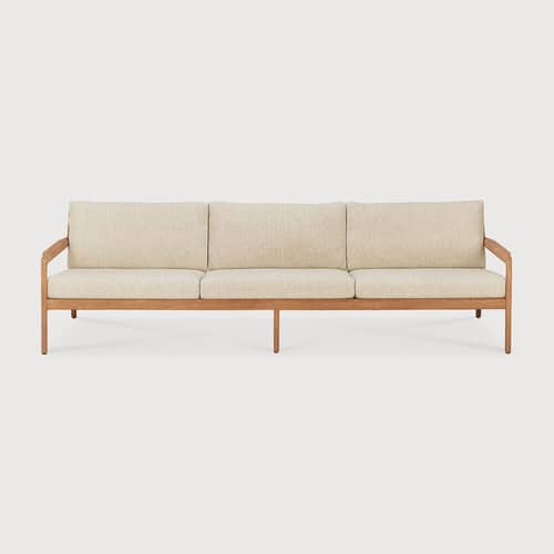 Canapé de jardin 3 places Jack Outdoor   / L 265 cm - Teck - Ethnicraft - Naturel - Mousse, Teck massif, Tissu polypropylène