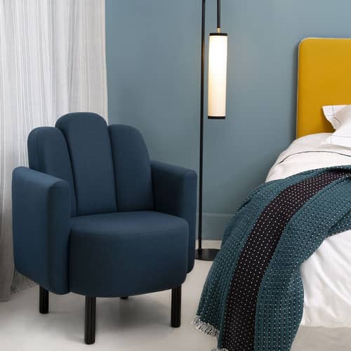 Lampada a stelo Tokyo metallo bianco nero / H 140 cm - Metallo & Tessuto - Maison Sarah Lavoine - Nero / Bianco - Acciaio, Cotone