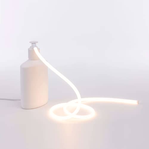 Lampe de table Daily Glow - Savon LED / Résine - 16 x 10 x H 29,5 cm - Seletti - Savon / Blanc - Résine, Silicone