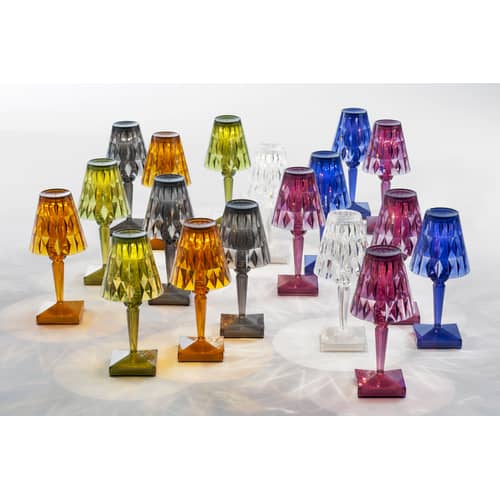 Lampe extérieur sans fil rechargeable Battery LED plastique bleu / H 22 cm - USB - Kartell - Bleu - PMMA