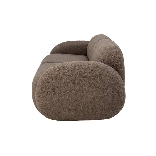 Sofa Magola textil braun / L 228 cm – 3-Sitzer - Bloomingville - Taupe Braun (Schlingenpol) - Kiefer, Polyurethan-Schaum, Schlingenpol