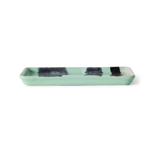 Piatto da dessert 70s ceramics ceramica verde / 7,7 x 18 cm - HK LIVING - Il fiume - Gres smaltato