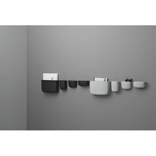 Rangement mural Pocket 3 plastique noir / L 10 x H 14 cm - Normann Copenhagen - Noir - Polypropylène