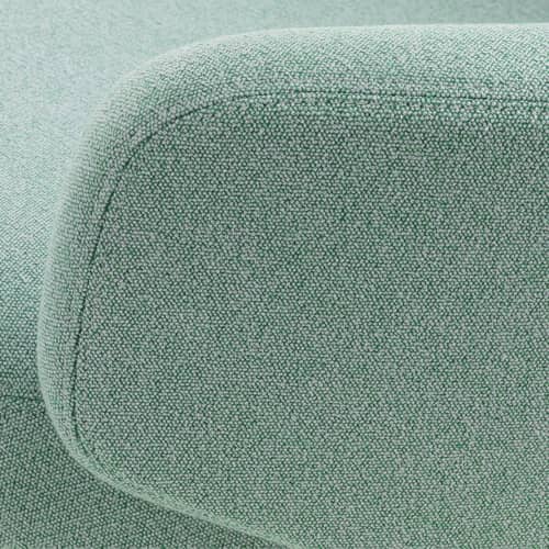 Set fauteuil & repose-pieds Grand Repos tissu vert / Pivotant & inclinable - Vitra - Bleu-vert (tissu Dumet)  / Alu poli -  Plumes, Aluminium poli, Mousse polyuréthane, Tissu