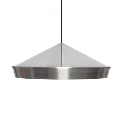Sospensione Unbeaten Flat LED metallo argento / Ø 56,5 x H 21 cm - Tom Dixon - Alluminio grezzo - Alluminio filato