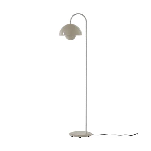 Stehleuchte Flowerpot VP12 metall beige / Verner Panton, 1969 - &tradition - Grau-beige - Stahl