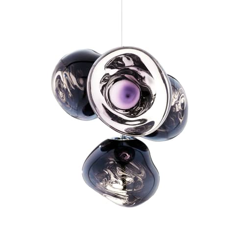 Suspension Melt Chandelier / Small - LED / Ø 98 x H 103 cm - Tom Dixon - Fumé - Acier, Polycarbonate
