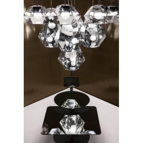 Table basse Flash verre noir / 80 x 80 x H 30 cm - Tom Dixon - Noir / Pied noir - Acier laqué, Verre