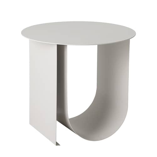 Table d\'appoint Cher métal gris / Ø 43 cm - Porte-revues intégré - Bloomingville - Gris clair - Fer laqué