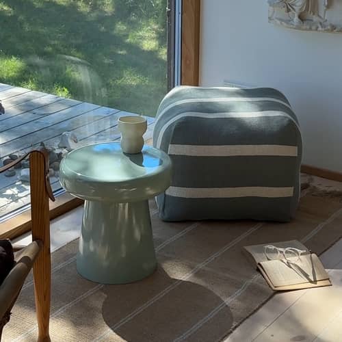 Table d\'appoint Jelly métal vert / Ø 36 x H 36 cm - BROSTE COPENHAGEN - Vert sauge - Fer émaillé