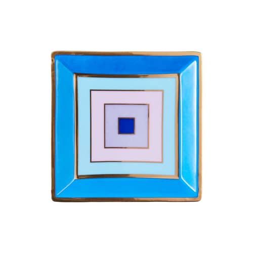 Coupelle Scala céramique bleu violet / Vide-poche - 11,4 x 11,4 cm - Jonathan Adler - Scala / Bleu & violet - Porcelaine