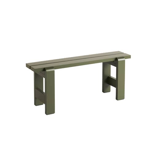 Banc Weekday bois vert / L 111 cm - Hay - Vert olive - Pin massif certifié FSC