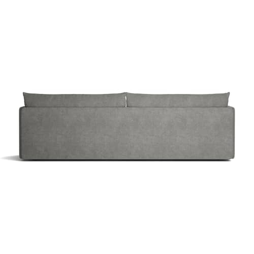 Canapé droit Offset tissu gris / 3 places - L 228 cm - Audo Copenhagen - Audo Bouclé 16 / Gris - Mousse HR, Pin, Ressorts acier, Tissu Audo Bouclé