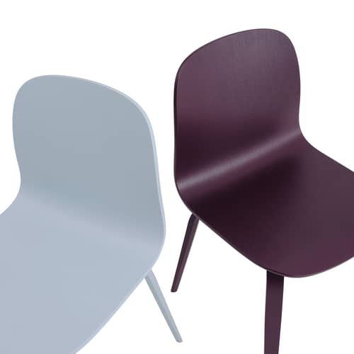 Visu Chair wood blue / Wood base, legs - Muuto - Light blue - Lacquered ash plywood
