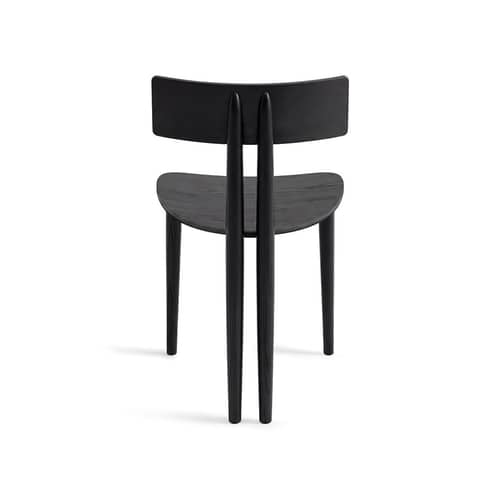 Chaise Binata bois noir - Zanotta - Noir - Contreplaqué plaqué frêne, Frêne massif