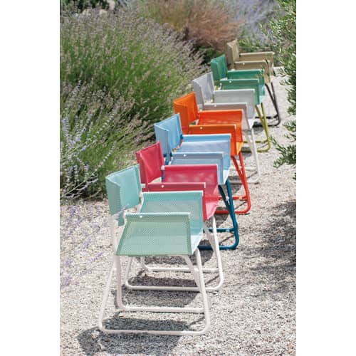 Fauteuil pliant Snooze Directeur tissu rouge - Emu - Rouge / Structure rouge - Acier verni, Tissu technique