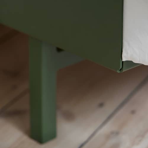 Lit enfant évolutif  métal vert avec table de nuit / Pour matelas 90 x 180 à 210 cm - MOEBE - Vert pin - Acier