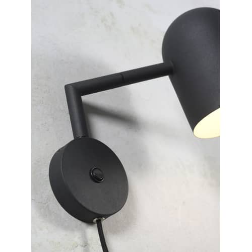 Wandleuchte mit Stromkabel Marseille metall schwarz / Drehbare Leselampe - It\'s about Romi - Schwarz - Eisen