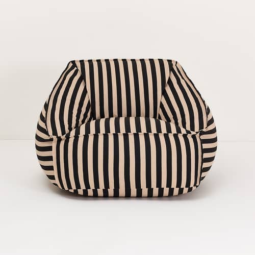 Pouf Ziggy tissu noir - NOBODINOZ - Noir - Sable - Coton biologique, Mousse de polyuréthane