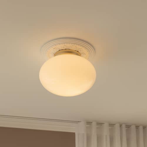 Rizzatto 301 Ceiling light glass white / Ø 30 cm - NUURA - Ø 30 cm - Aluminium, Mouth blown glass