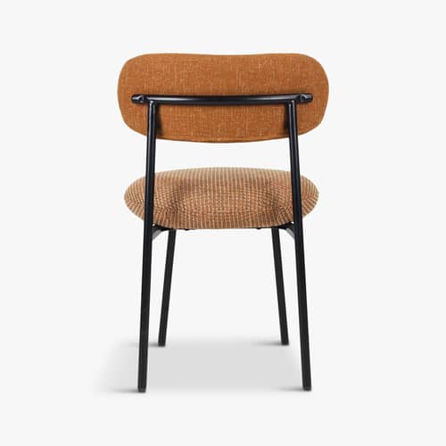 Sedia imbottita Maia tessuto rosso - NV GALLERY - Rosso mattone e tweed arancione - Ferro, Schiuma ad alta densità, Tessuto