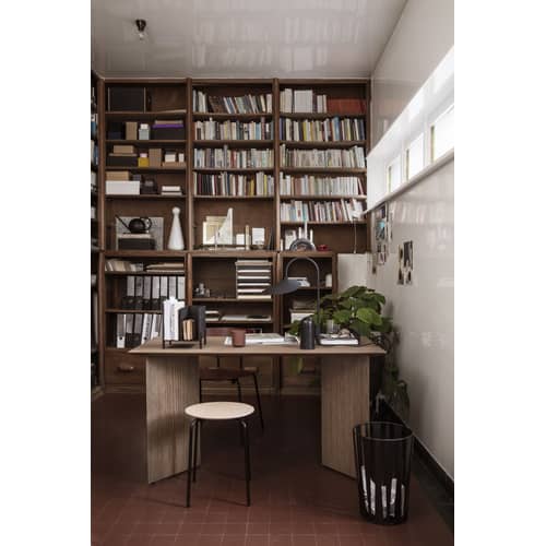 Sgabello Herman legno nero / Legno & metallo - Ferm Living - Nero - Acciaio laccato epossidico, Compensato di rovere