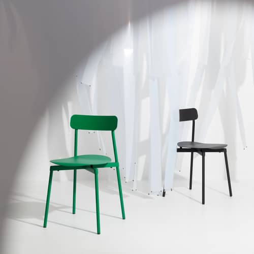 Stapelbarer Stuhl Fromme metall grün / Aluminium - Petite Friture - Minzgrün - Aluminium