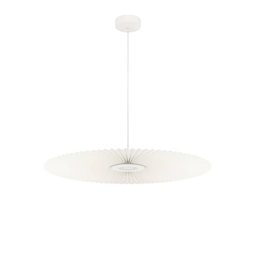 Suspension Carmen Medium / LED - Ø 90 cm - Hartô - Blanc - Métal peint, Textile contrecollé sur PET