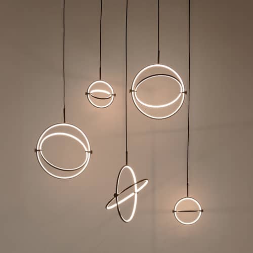 Suspension Maru Mini LED / Anneaux modulables - Ø 23 cm - 101 COPENHAGEN - Noir - Acrylique, Aluminium