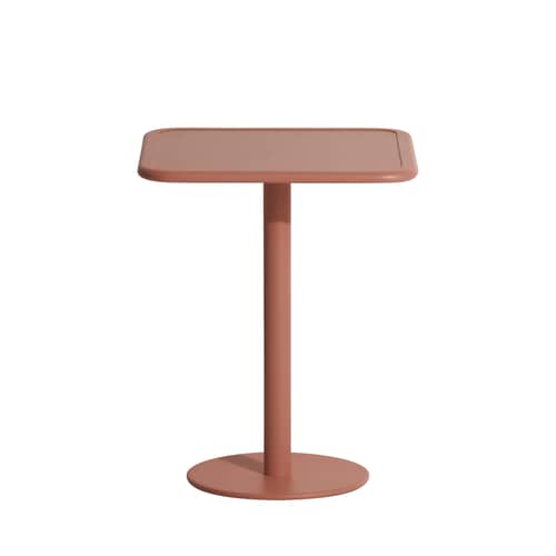 Table carrée Week-end Bistrot métal marron / 60 x 60 cm - Aluminium - Petite Friture - Terracotta - Aluminium