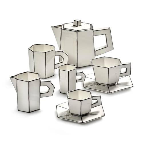 Théière Carte Blanche céramique blanc - Serax - Blanc & noir - Porcelaine